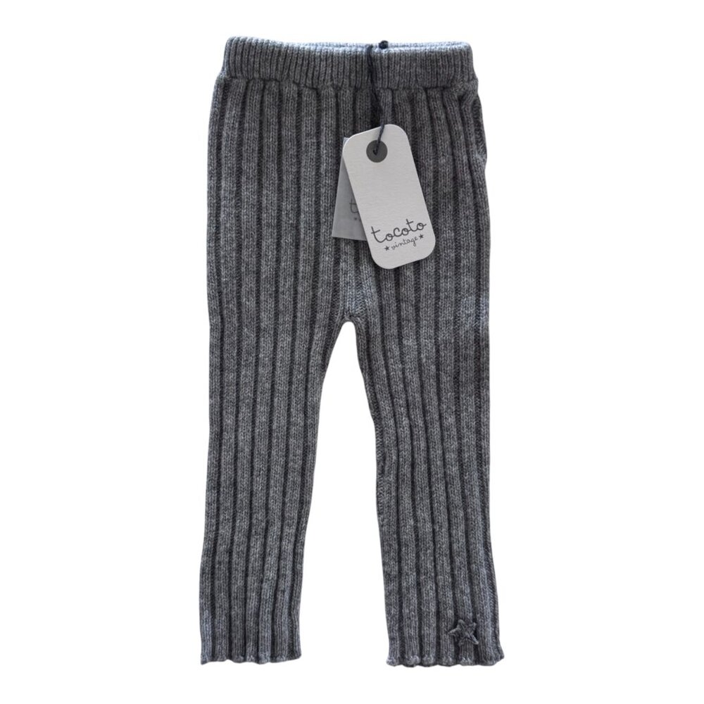 TOCOTO VINTAGE - KNITTED LEGGINGS - GREY  - 10% CASHMERE - NWT
